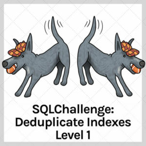 Deduplicate Indexes - Level 1 SQLChallenge (56 minutes)